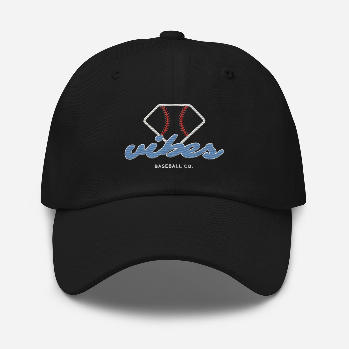 Diamond Vibes Baseball Dad Hat with Classic Blue Logo