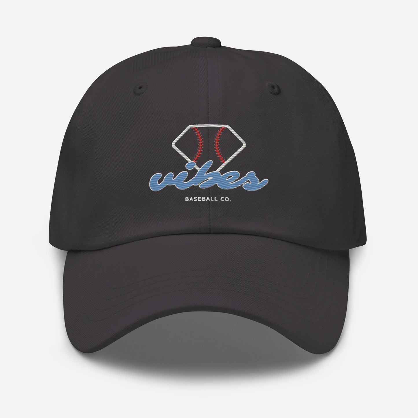 Diamond Vibes Baseball Dad Hat with Classic Blue Logo