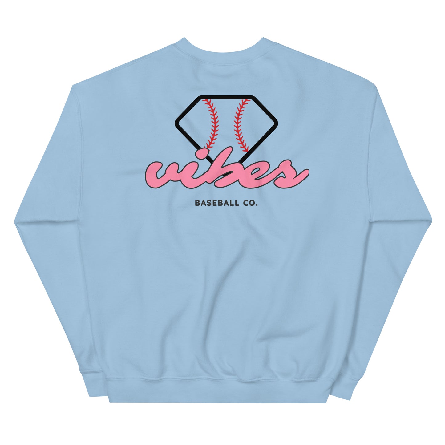 Diamond Vibes Baseball Classic Pink Logo Crewneck Sweatshirt