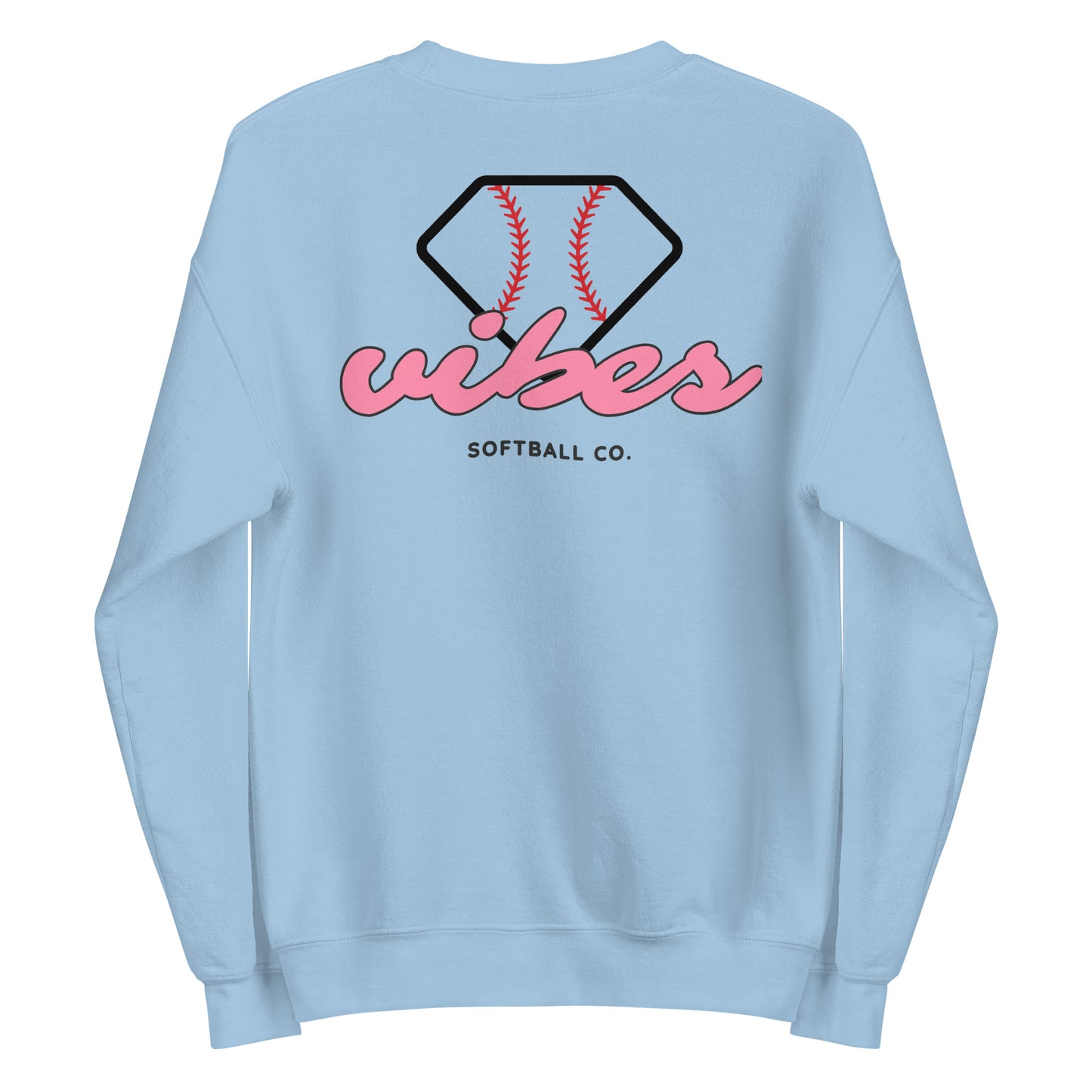 Diamond Vibes Softball Classic Pink Logo Crewneck Sweatshirt