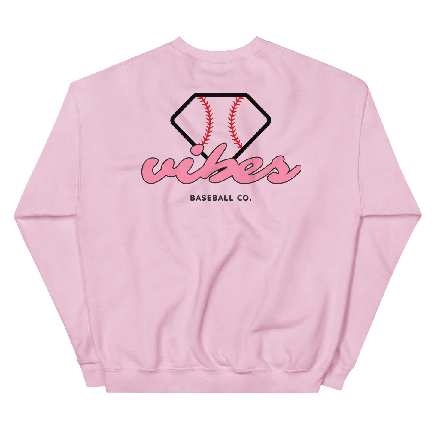 Diamond Vibes Baseball Classic Pink Logo Crewneck Sweatshirt