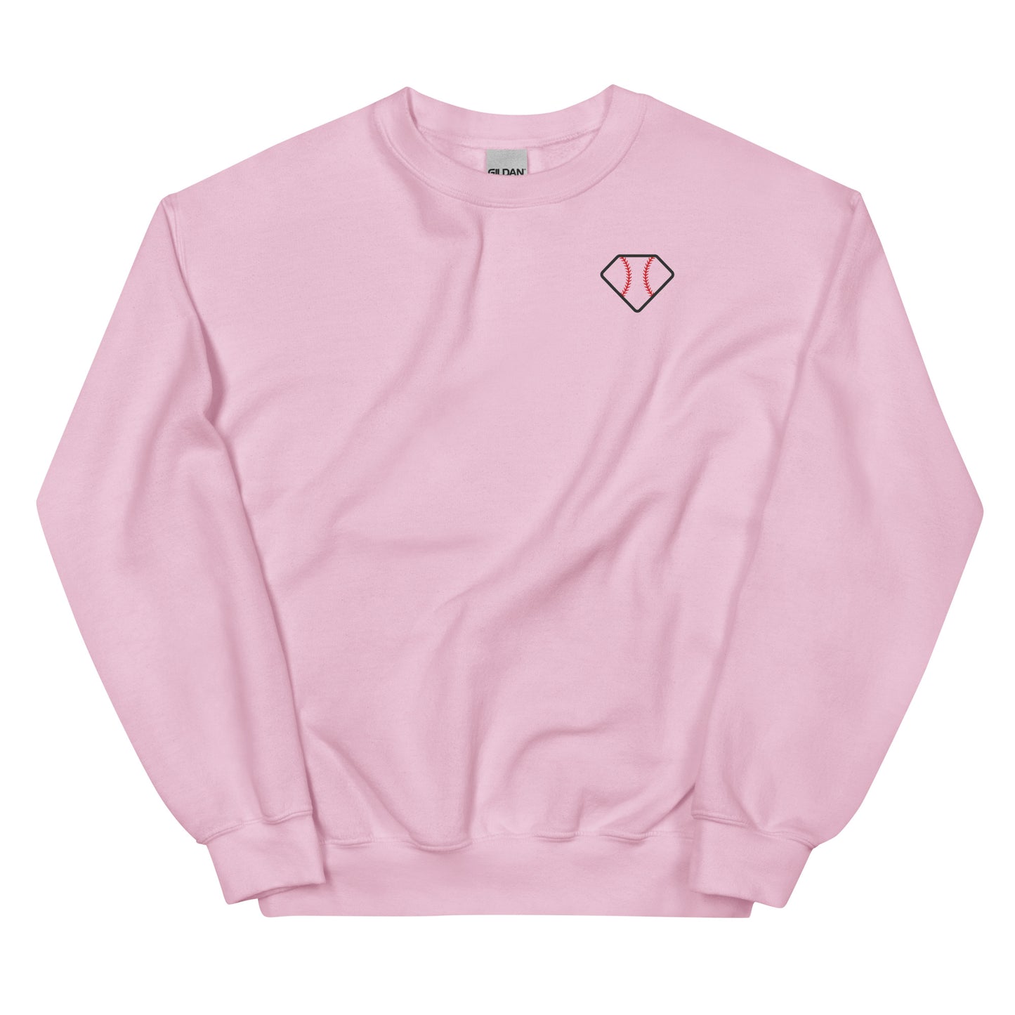 Diamond Vibes Baseball Classic Pink Logo Crewneck Sweatshirt