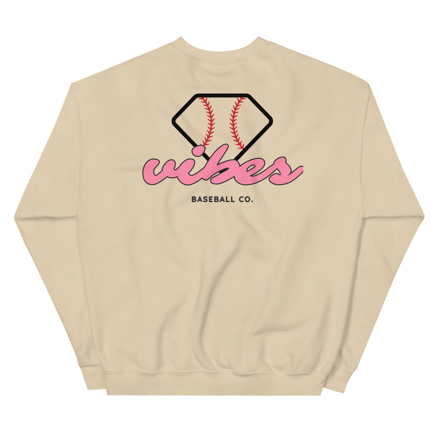 Diamond Vibes Baseball Classic Pink Logo Crewneck Sweatshirt