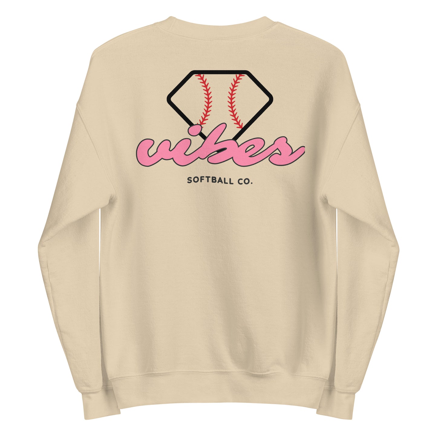 Diamond Vibes Softball Classic Pink Logo Crewneck Sweatshirt