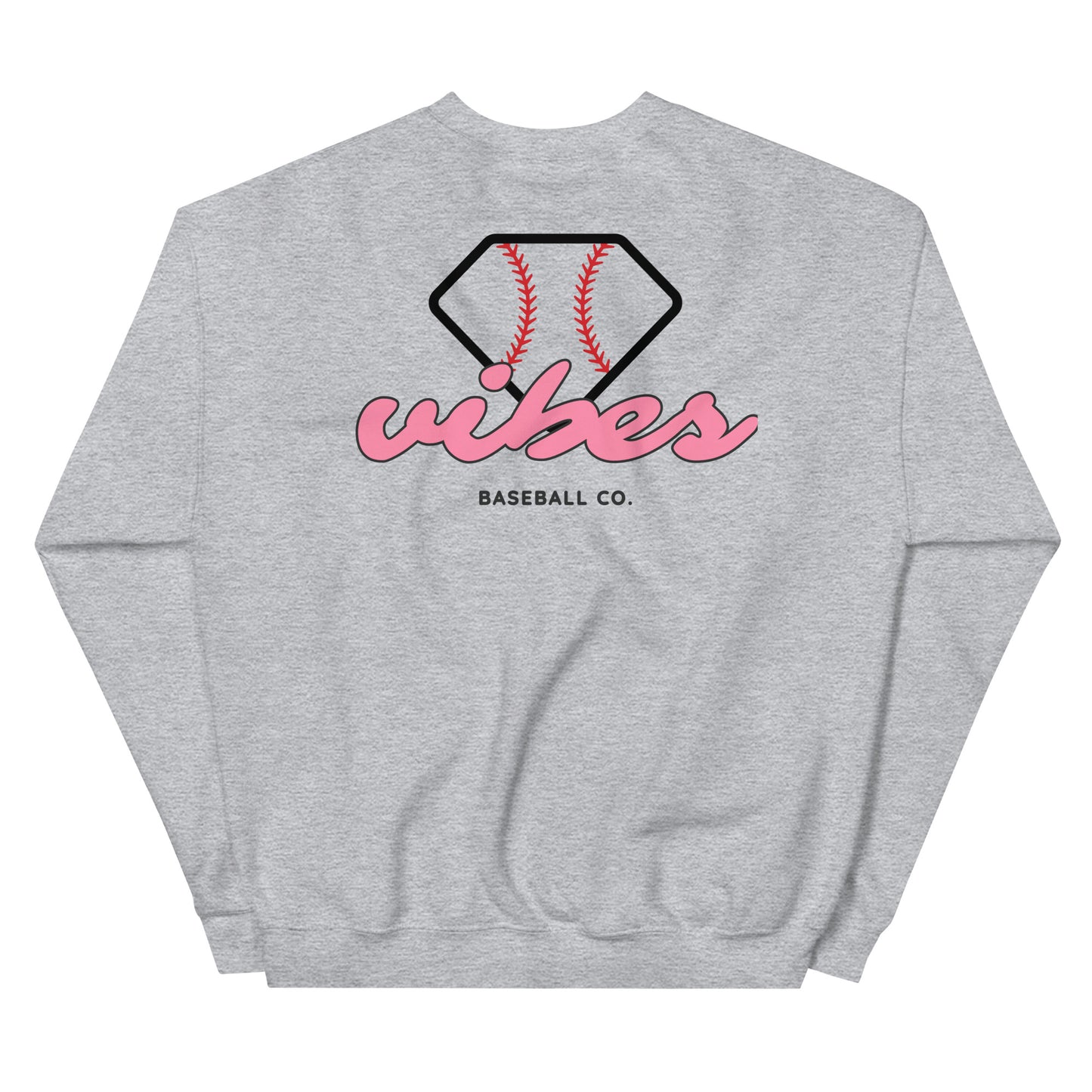 Diamond Vibes Baseball Classic Pink Logo Crewneck Sweatshirt