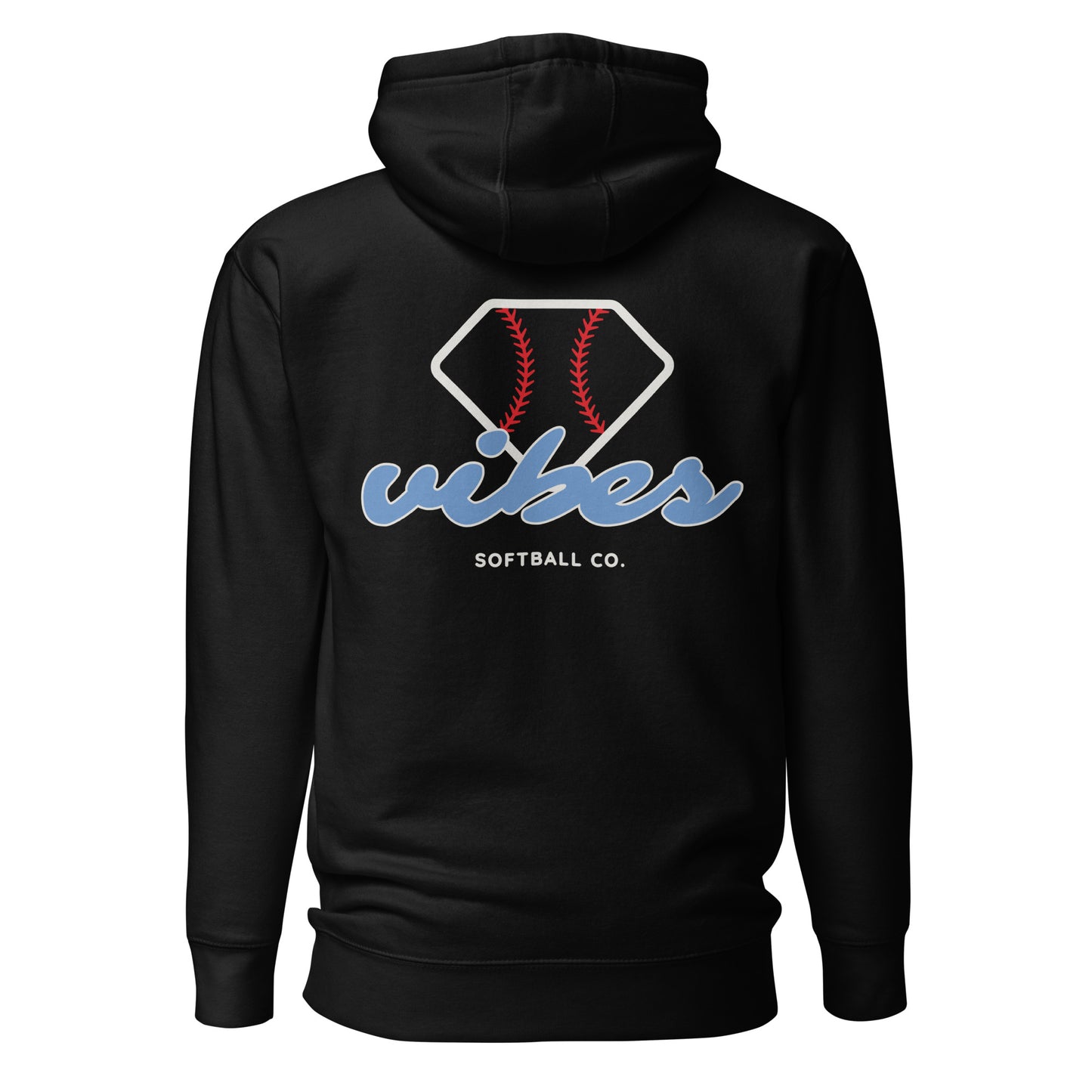 Diamond Vibes Softball Classic Blue Logo Hoodie