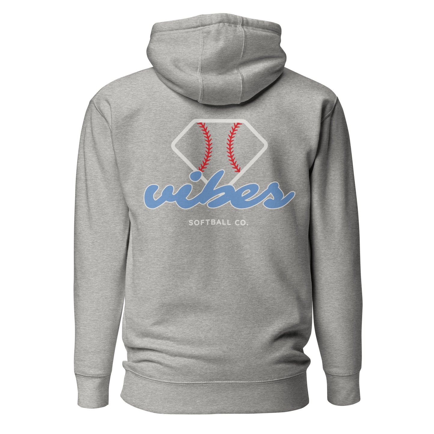 Diamond Vibes Softball Classic Blue Logo Hoodie