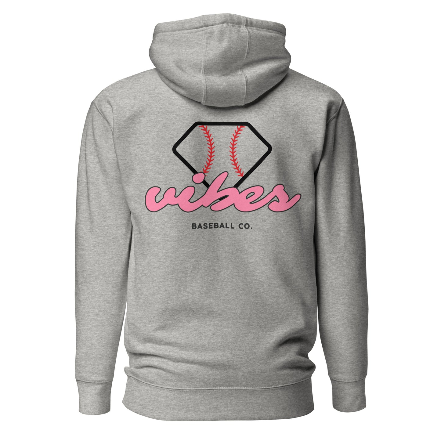 Diamond Vibes Baseball Classic Pink Logo Hoodie