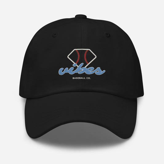 Diamond Vibes Baseball Dad Hat with Classic Blue Logo