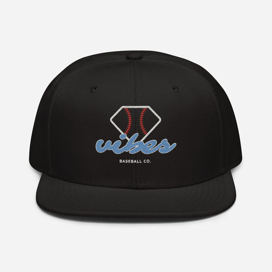 Diamond Vibes Snapback Baseball Hat Classic Blue Logo