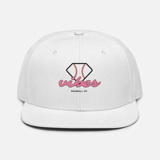 Diamond Vibes Snapback Baseball Hat Classic Pink Logo