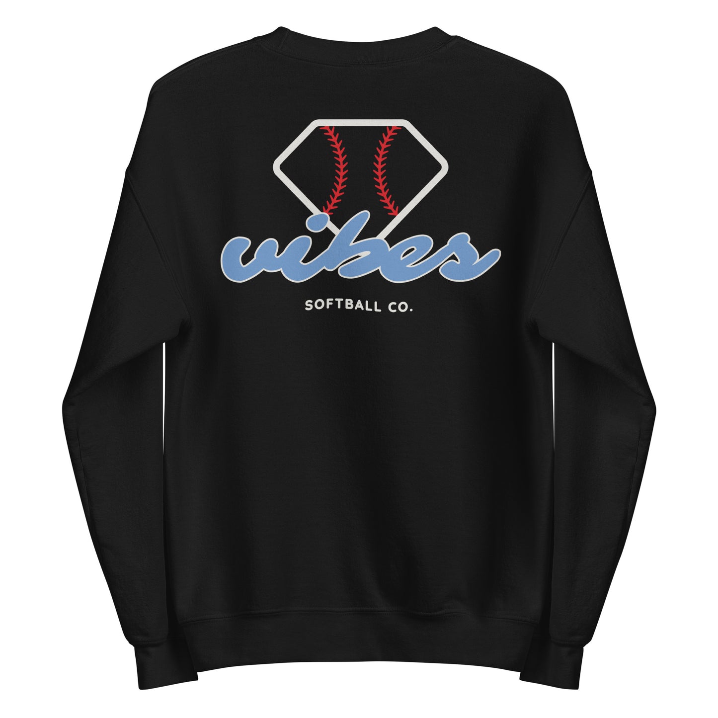 Diamond Vibes Softball Classic Blue Logo Crewneck Sweatshirt