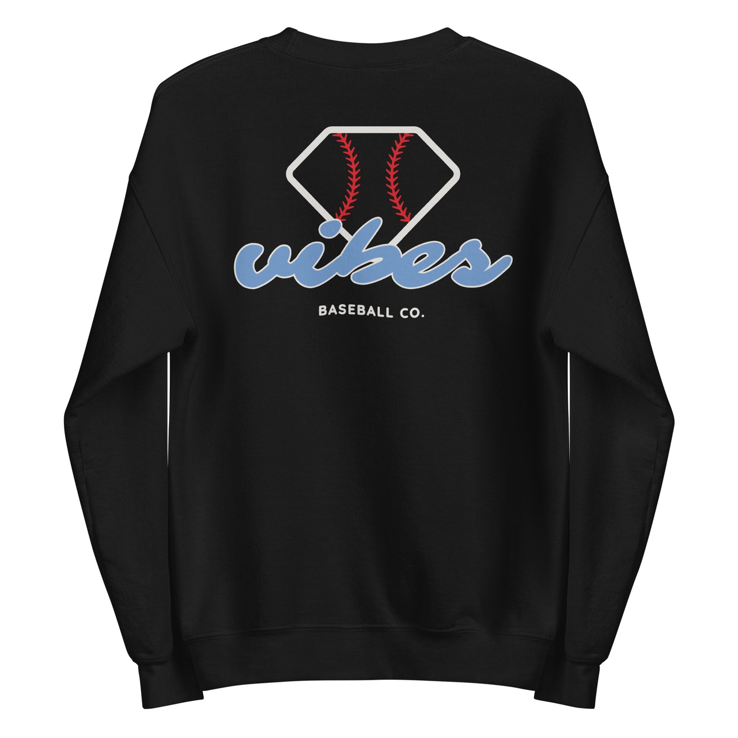 Diamond Vibes Baseball Classic Blue Logo Crewneck Sweatshirt