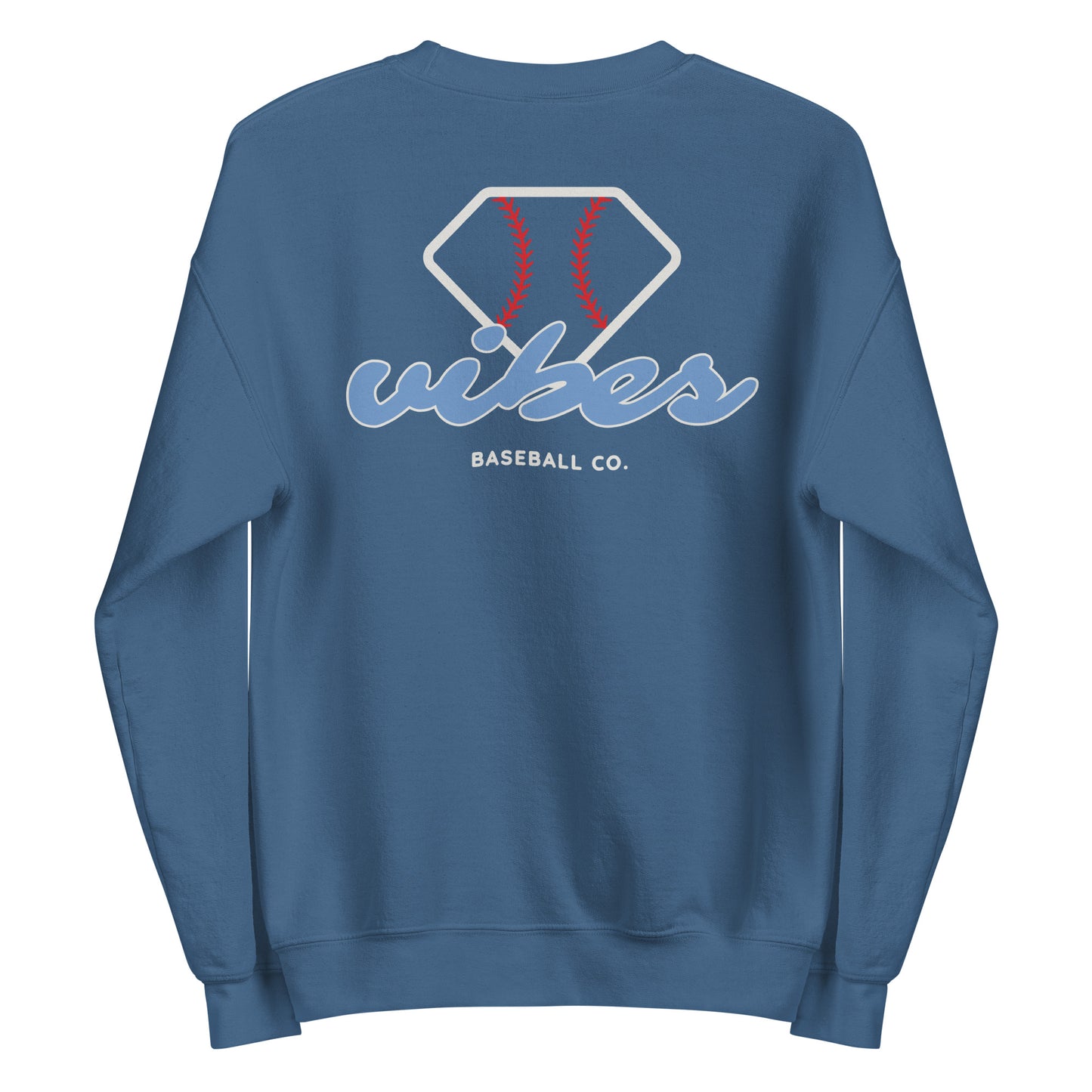 Diamond Vibes Baseball Classic Blue Logo Crewneck Sweatshirt