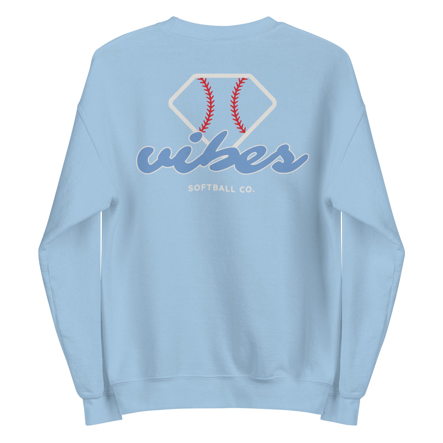 Diamond Vibes Softball Classic Blue Logo Crewneck Sweatshirt