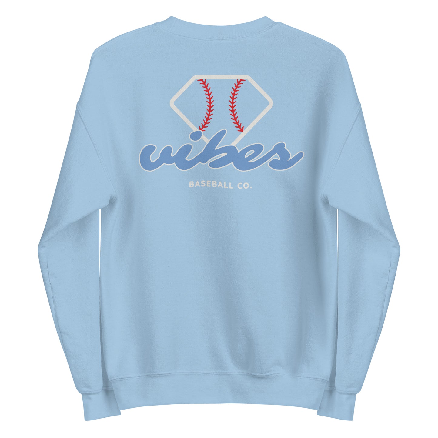 Diamond Vibes Baseball Classic Blue Logo Crewneck Sweatshirt