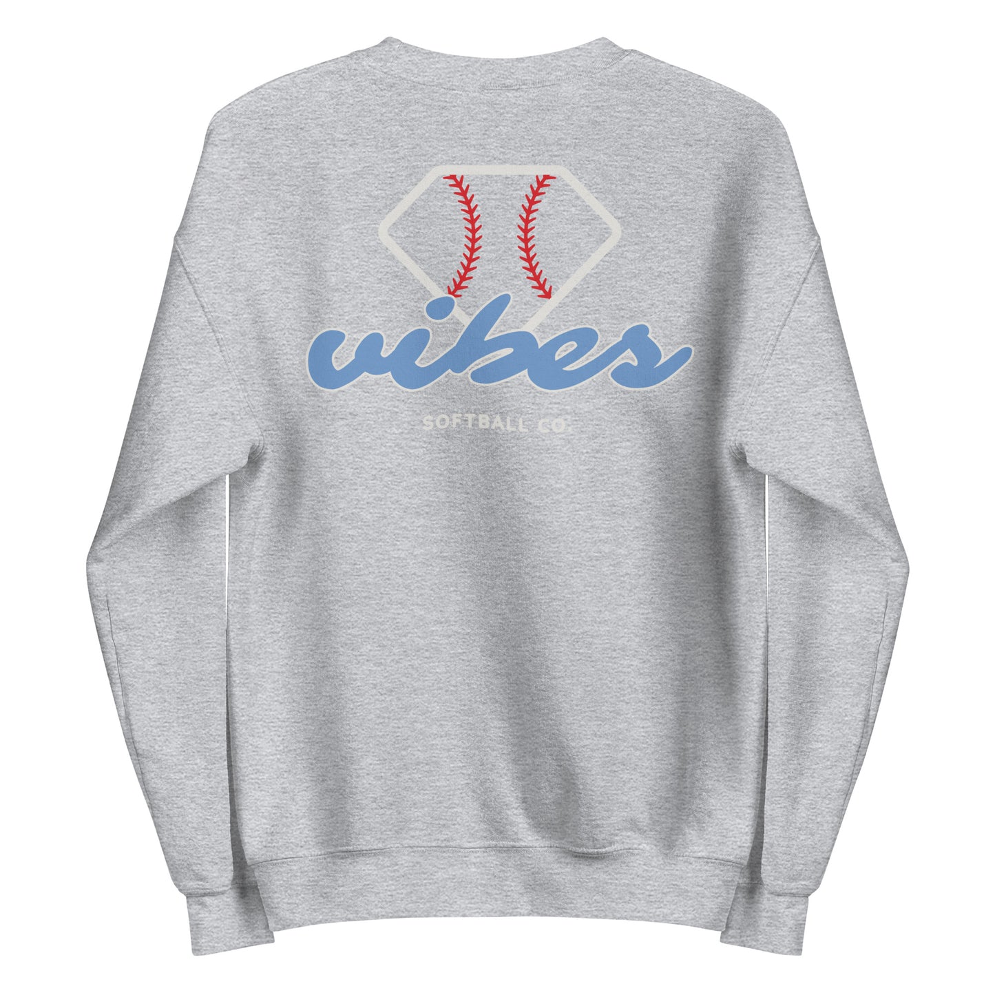 Diamond Vibes Softball Classic Blue Logo Crewneck Sweatshirt