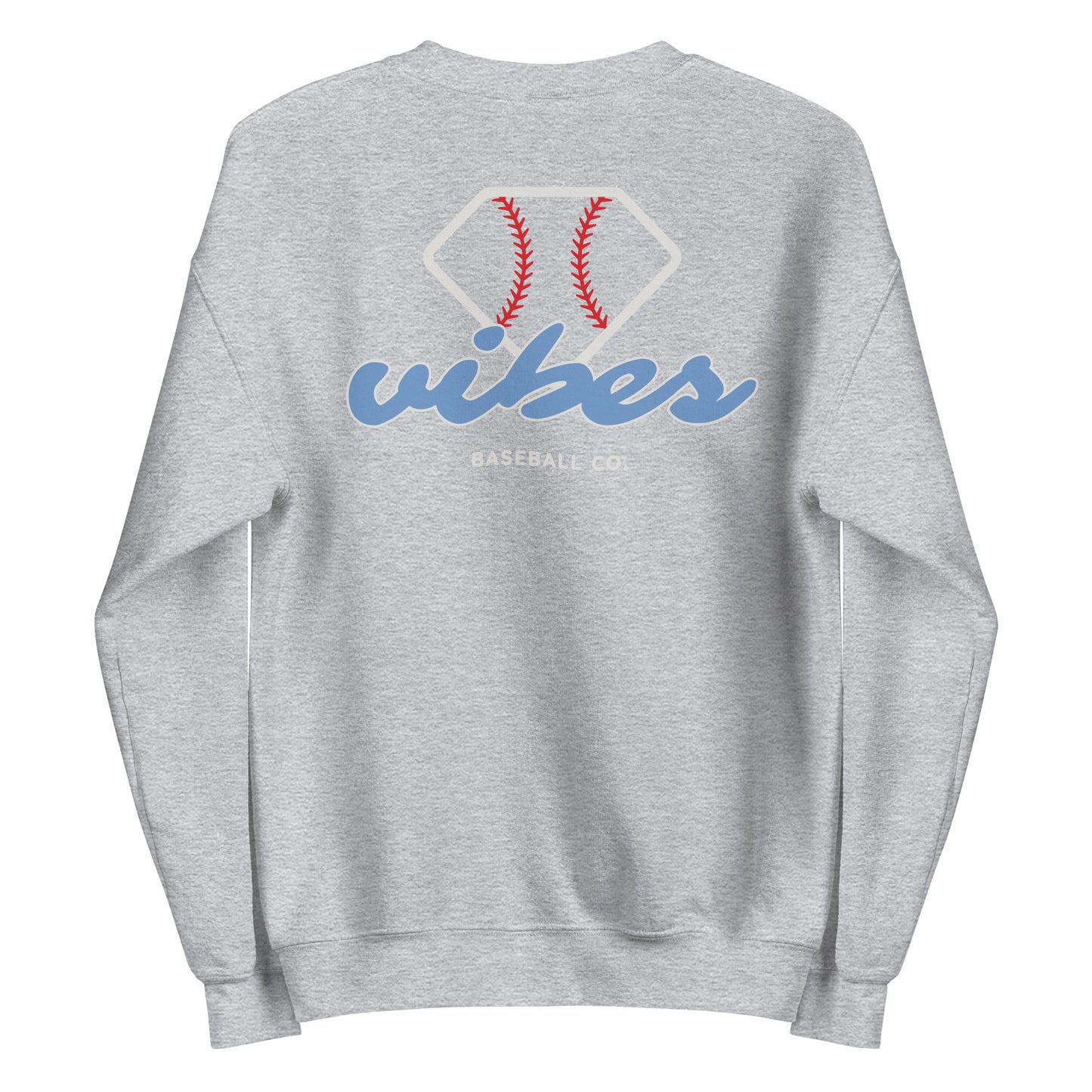 Diamond Vibes Baseball Classic Blue Logo Crewneck Sweatshirt