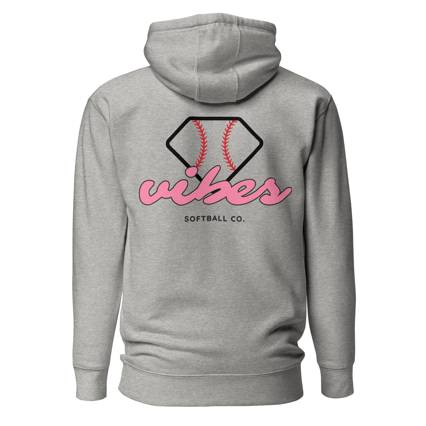 Diamond Vibes Softball Classic Pink Logo Hoodie