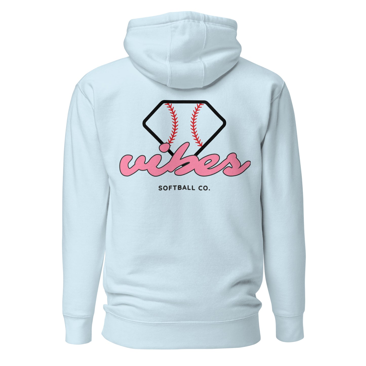 Diamond Vibes Softball Classic Pink Logo Hoodie