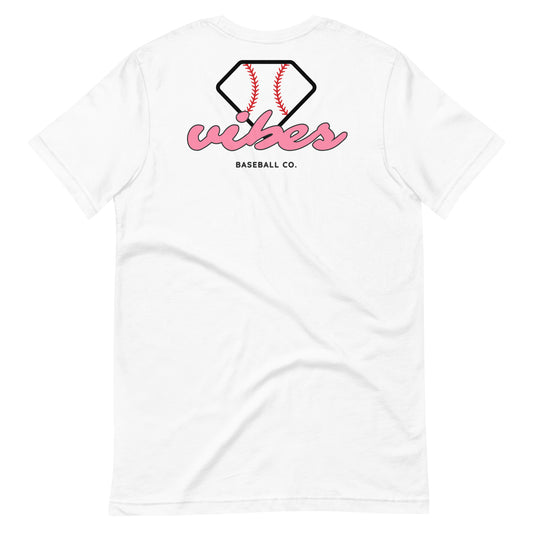 Diamond Vibes Baseball Classic Pink Logo T